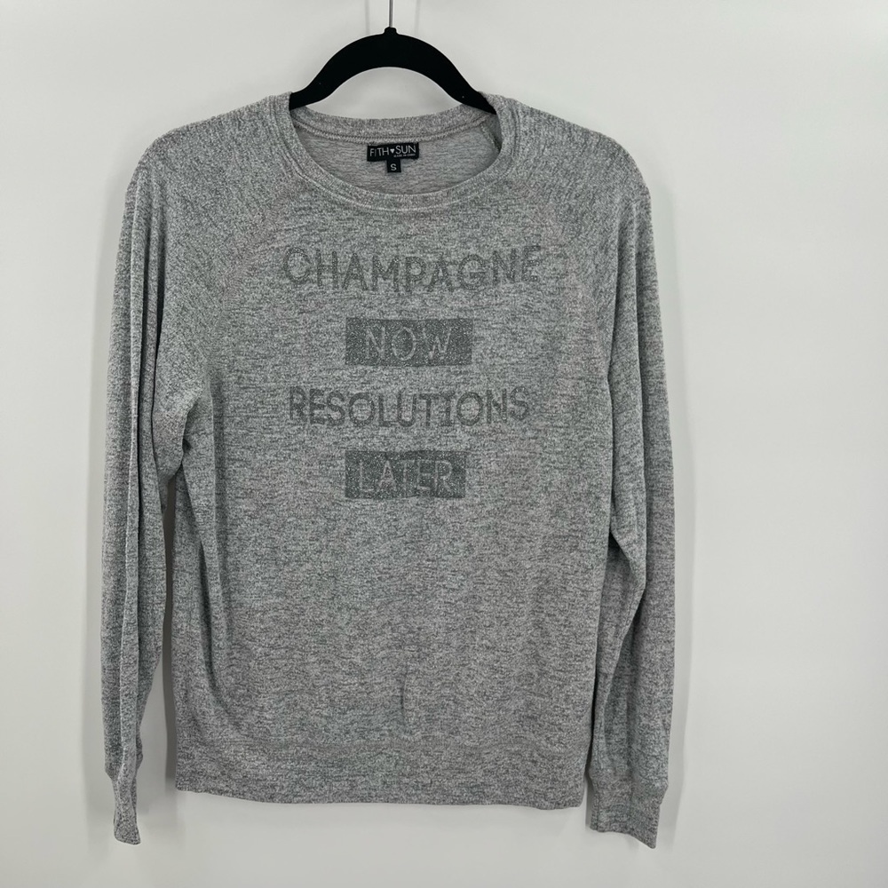 Fifth Sun Grey Pullover Long Sleeve Blouse Ladies Small
